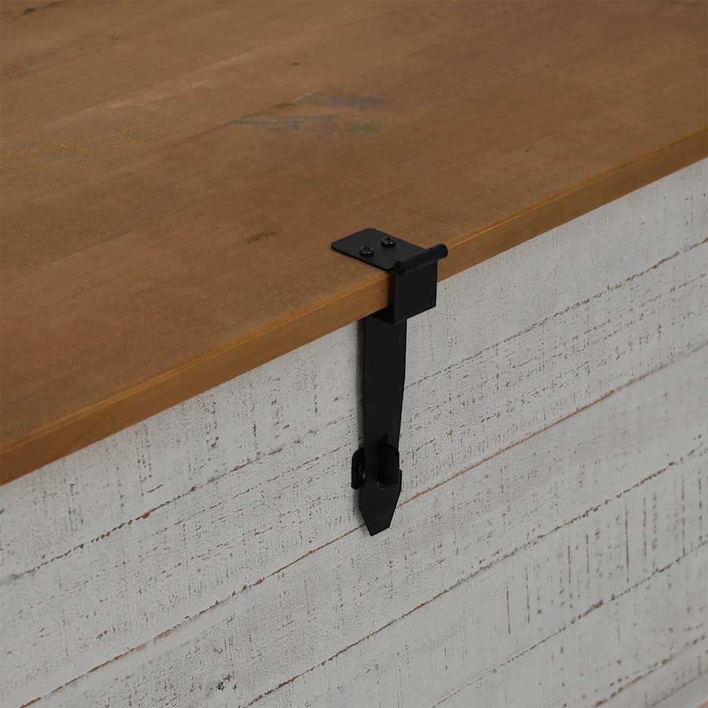 Coffre de rangement HALDEN blanc 91x48x47 cm bois massif pin - XIOS