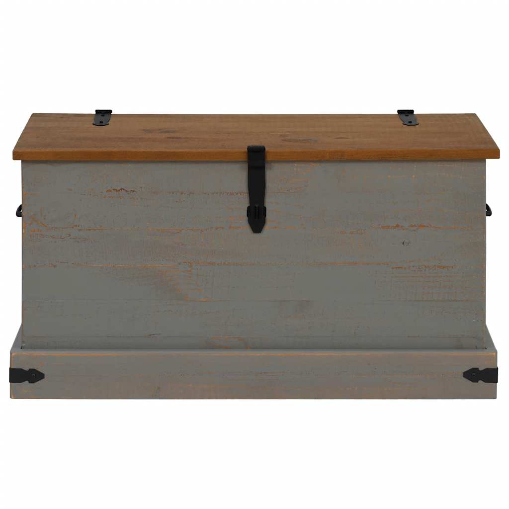 Coffre de rangement HALDEN gris 91x48x47 cm bois massif pin - XIOS
