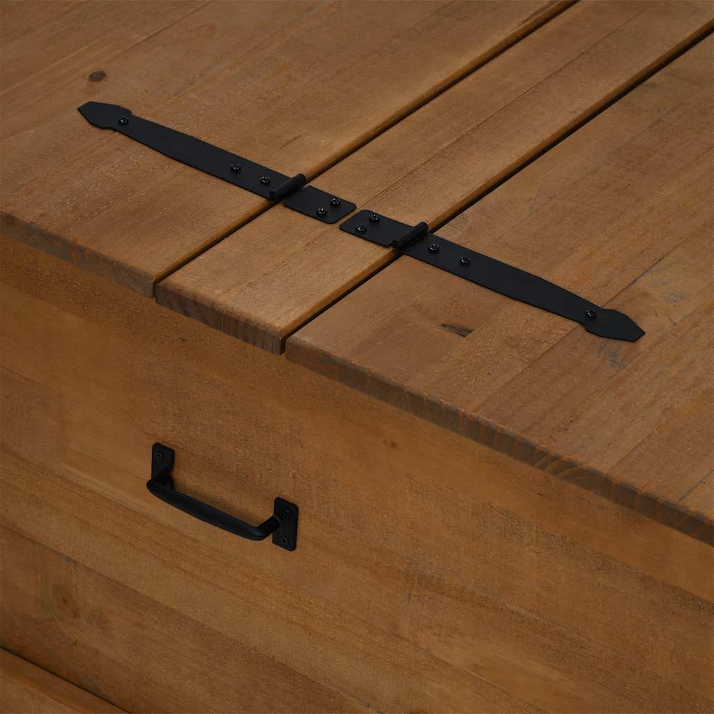 Coffre de rangement HALDEN 91x91x47 cm bois massif pin - XIOS