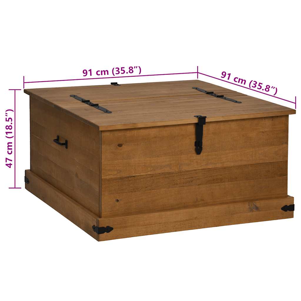 Coffre de rangement HALDEN 91x91x47 cm bois massif pin - XIOS