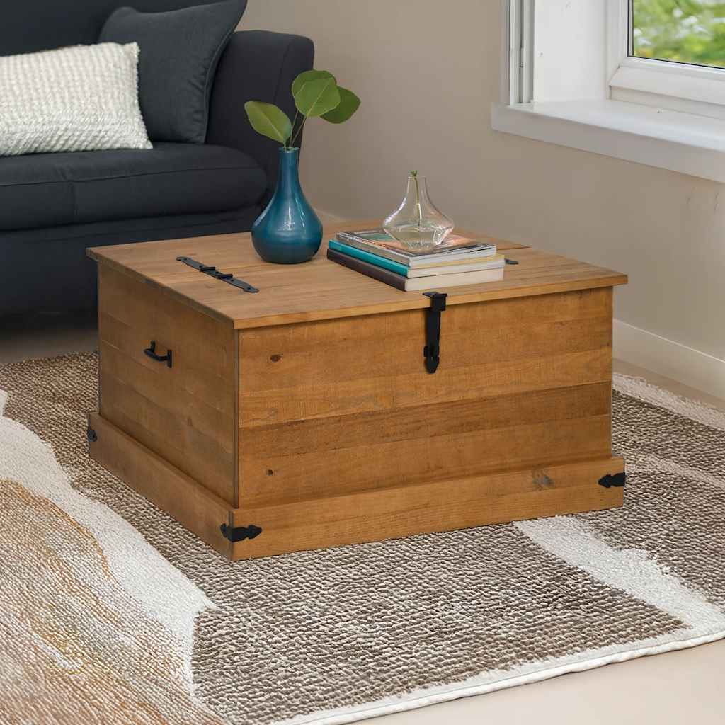 Coffre de rangement HALDEN 91x91x47 cm bois massif pin - XIOS