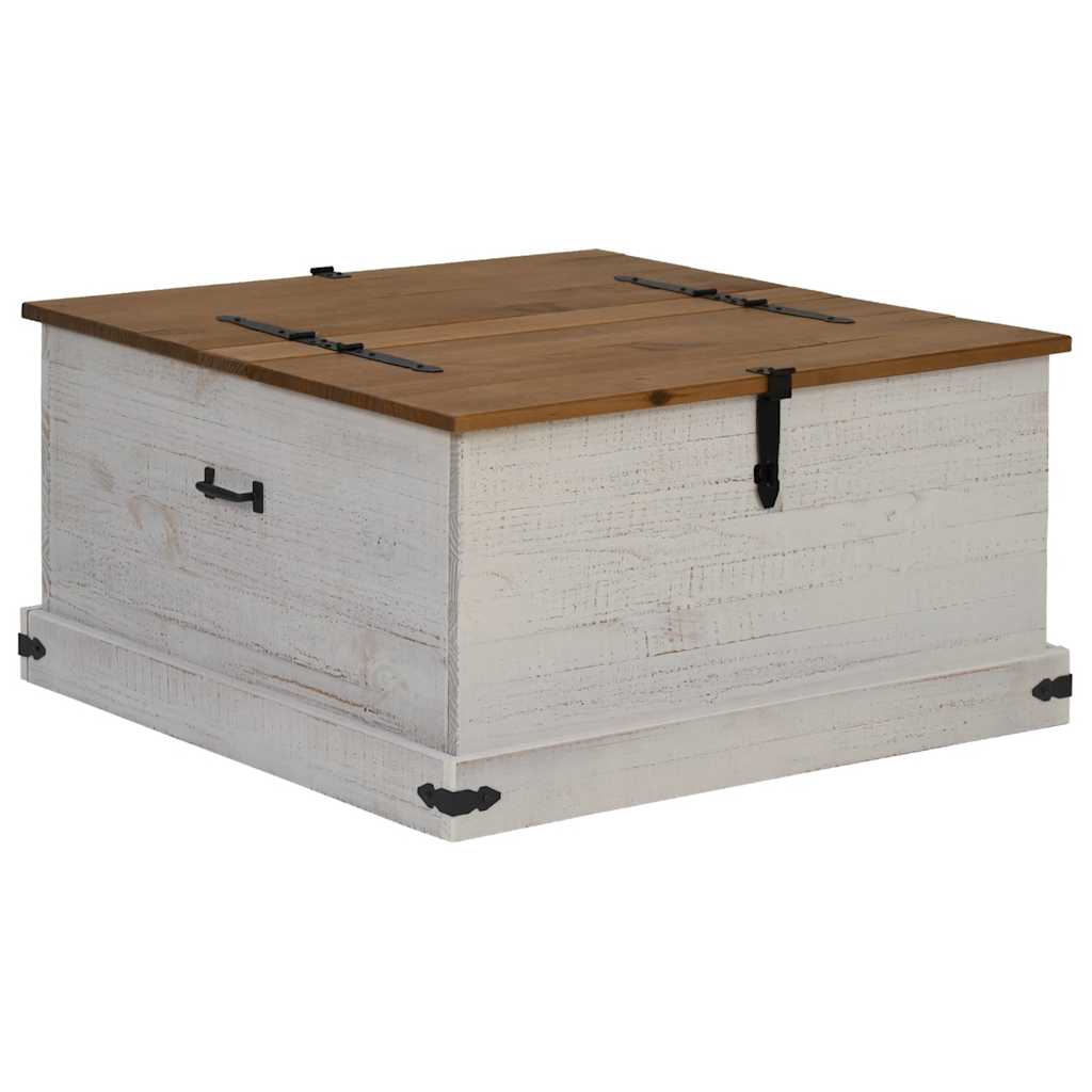 Coffre de rangement HALDEN blanc 91x91x47 cm bois massif pin - XIOS