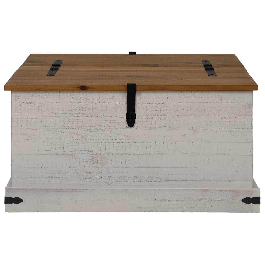 Coffre de rangement HALDEN blanc 91x91x47 cm bois massif pin - XIOS