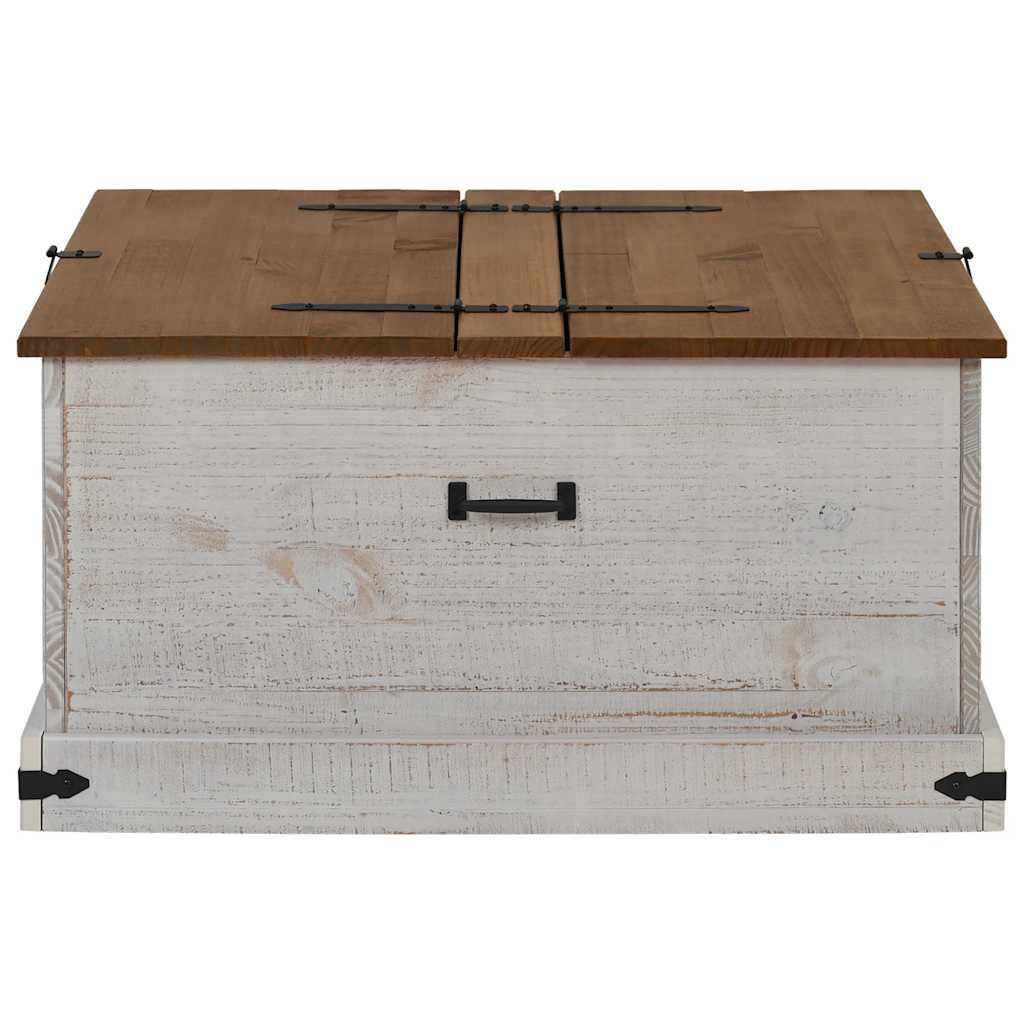 Coffre de rangement HALDEN blanc 91x91x47 cm bois massif pin - XIOS