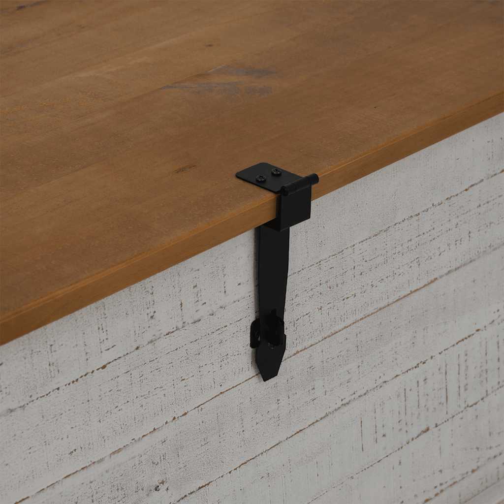 Coffre de rangement HALDEN blanc 91x91x47 cm bois massif pin - XIOS