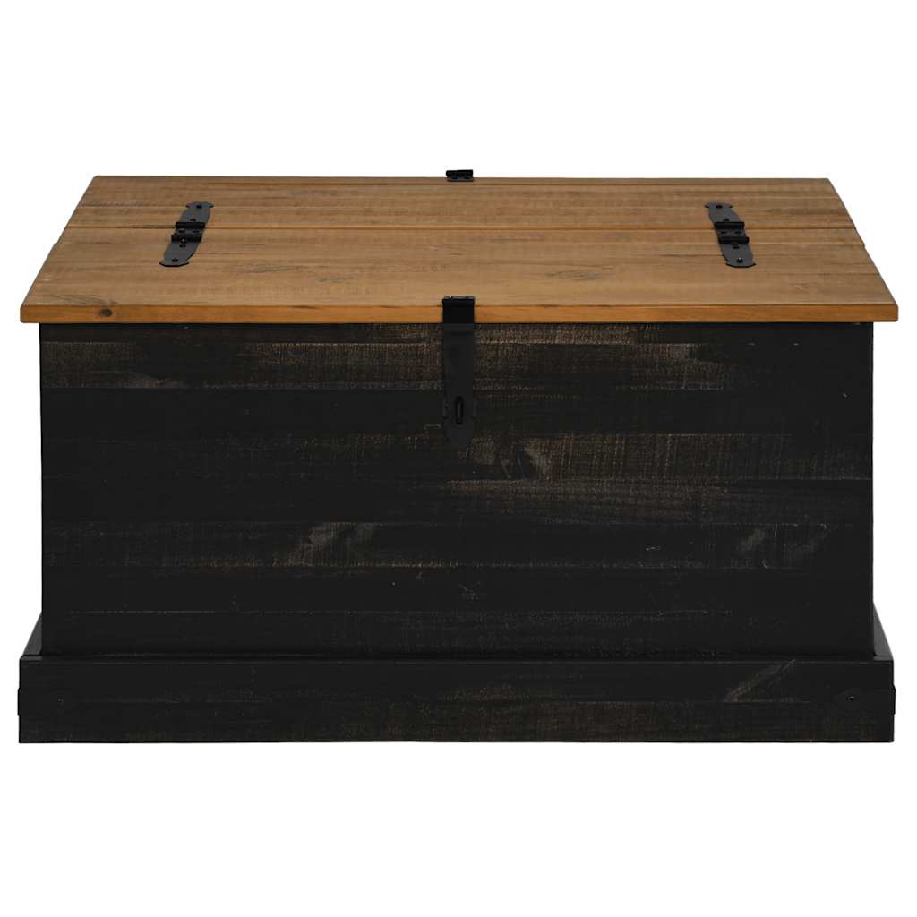 Coffre de rangement HALDEN noir 91x91x47 cm bois massif pin - XIOS