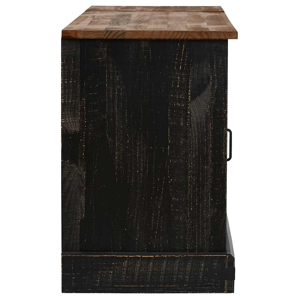 Meuble TV HALDEN 2 portes coulissantes noir 150x40x60 cm