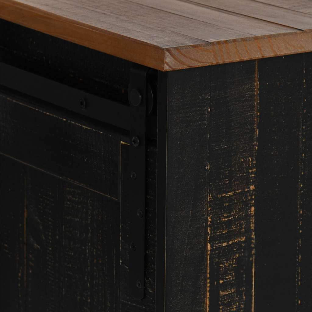 Meuble TV HALDEN 2 portes coulissantes noir 150x40x60 cm