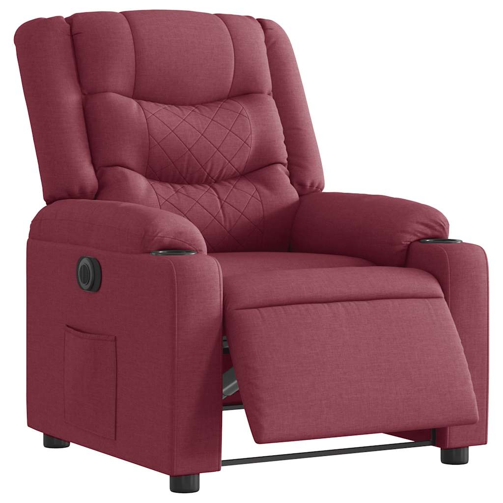 Fauteuil inclinable électrique Rouge bordeaux Tissu - XIOS