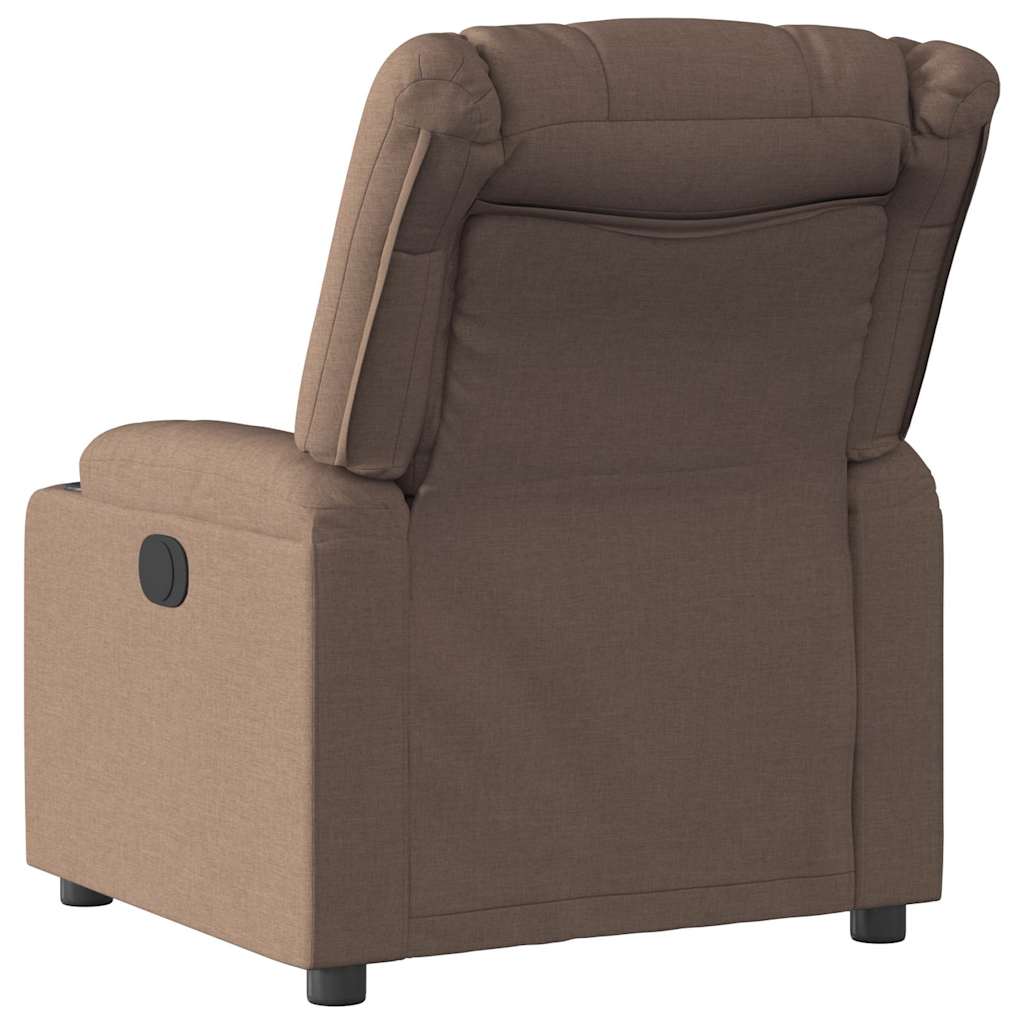 Fauteuil inclinable électrique Marron Tissu