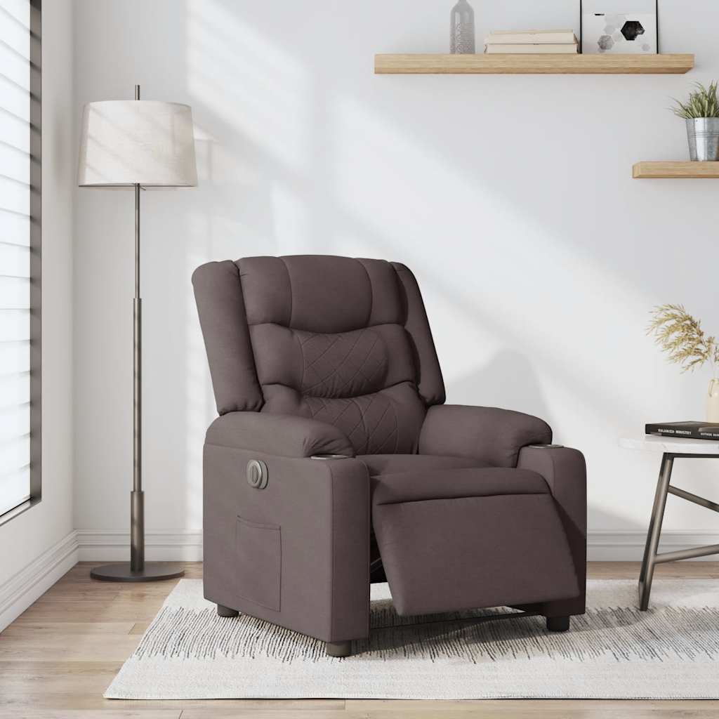 Fauteuil inclinable électrique Marron foncé Tissu - XIOS