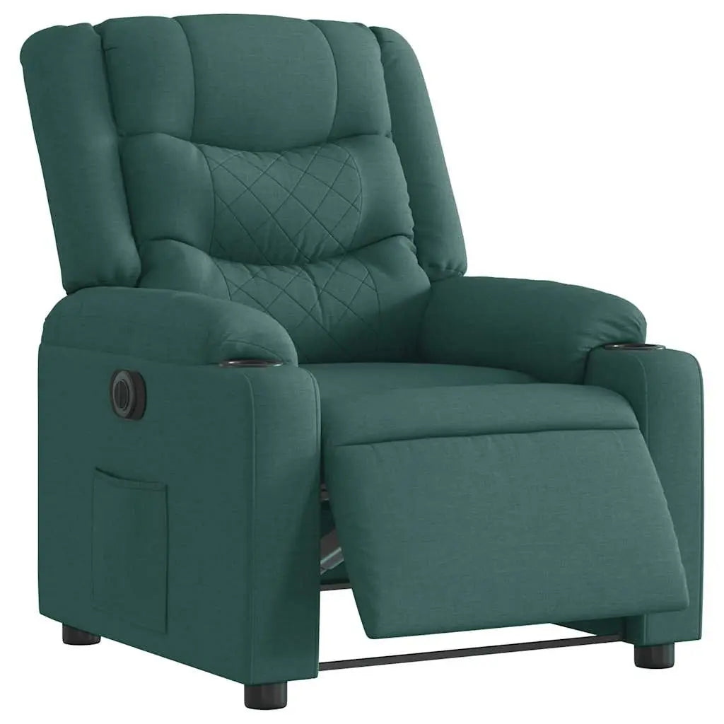 Fauteuil inclinable électrique Vert foncé Tissu - XIOS