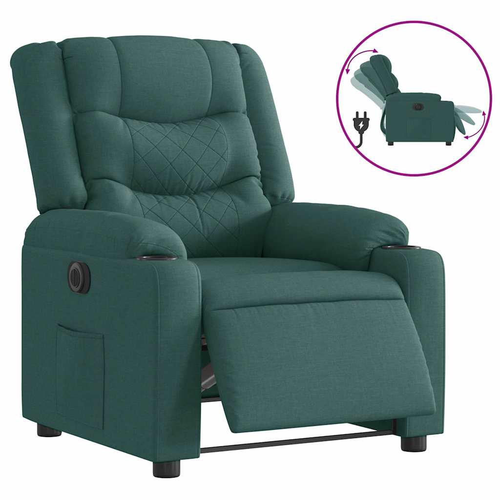 Fauteuil inclinable électrique Vert foncé Tissu - XIOS