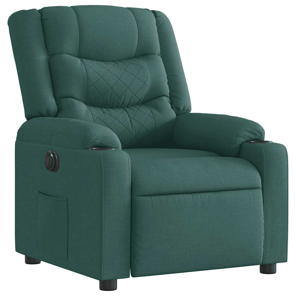 Fauteuil inclinable électrique Vert foncé Tissu - XIOS