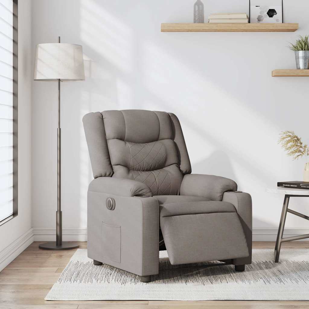 Fauteuil inclinable électrique Taupe Tissu - XIOS