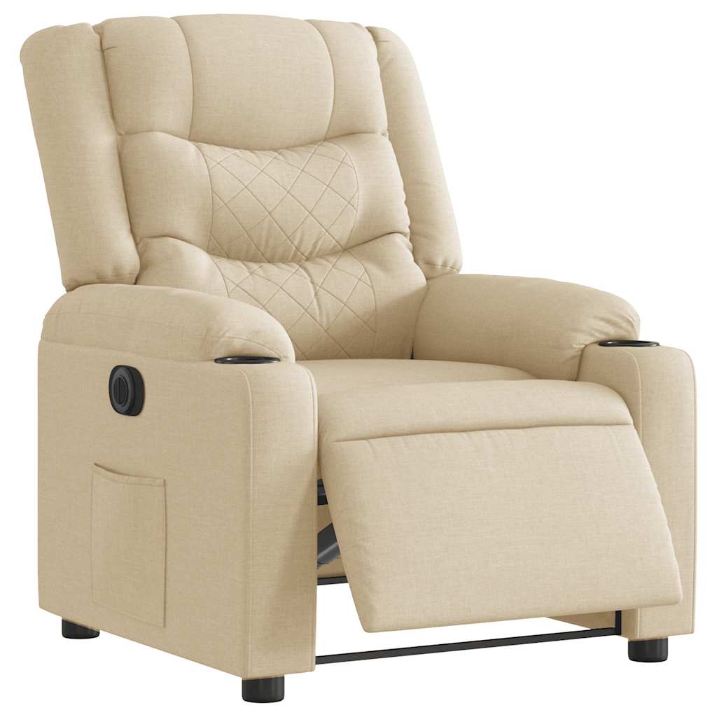 Fauteuil inclinable électrique Crème Tissu - XIOS