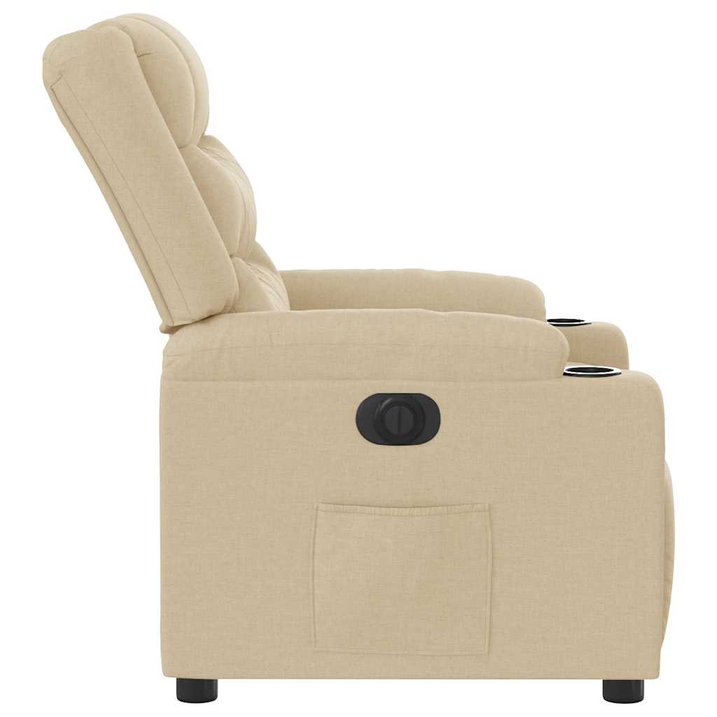 Fauteuil inclinable électrique Crème Tissu - XIOS
