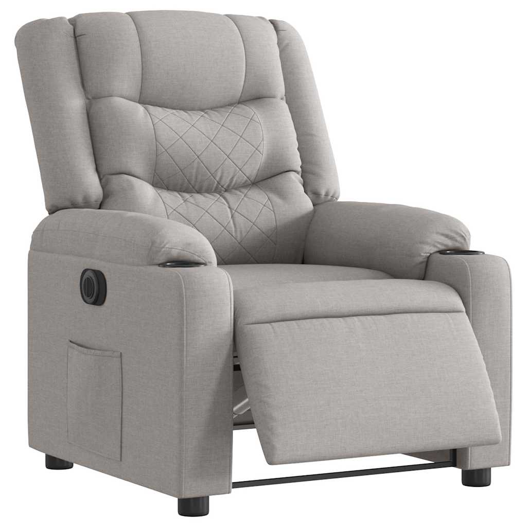 Fauteuil inclinable électrique gris nuage tissu - XIOS