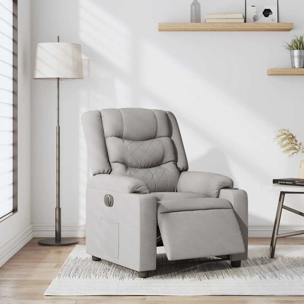 Fauteuil inclinable électrique gris nuage tissu - XIOS