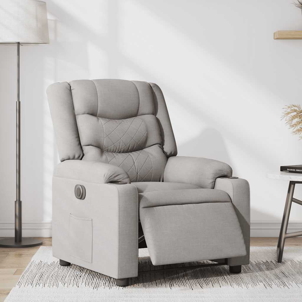 Fauteuil inclinable électrique gris nuage tissu