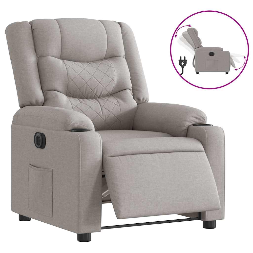 Fauteuil inclinable électrique gris nuage tissu