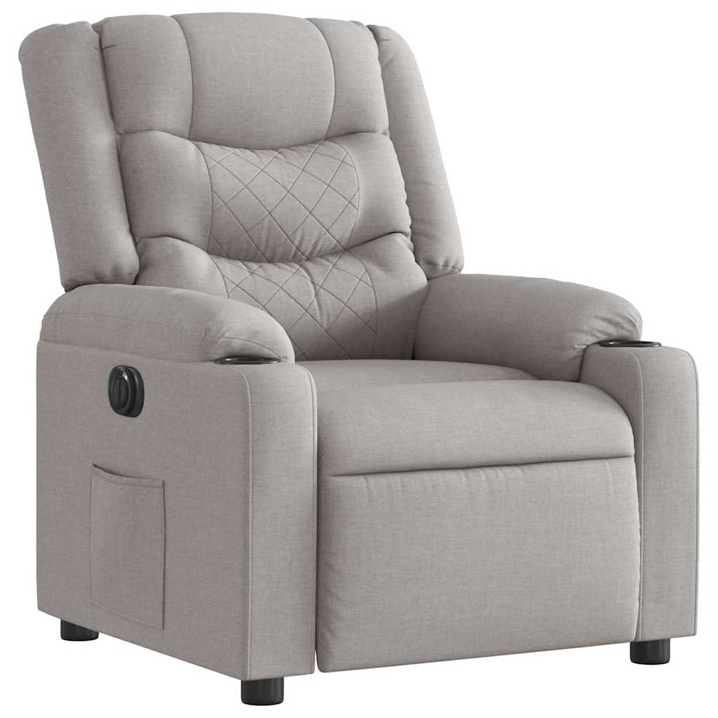 Fauteuil inclinable électrique gris nuage tissu