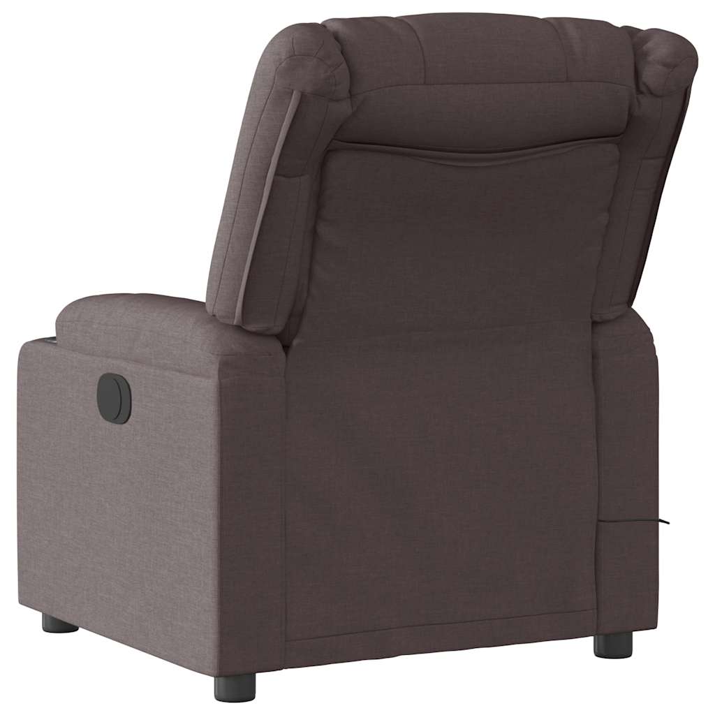 Fauteuil de massage inclinable électrique Marron foncé Tissu - XIOS