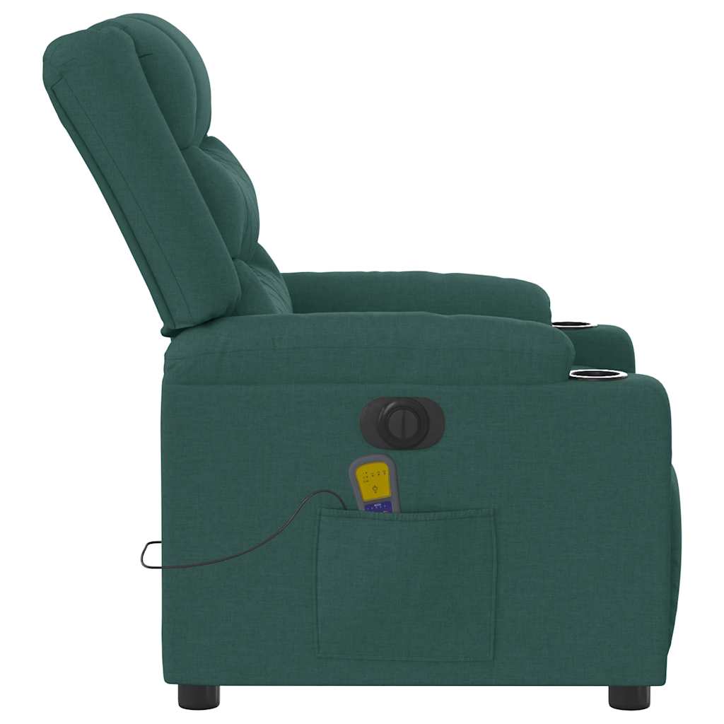 Fauteuil de massage inclinable électrique Vert foncé Tissu - XIOS
