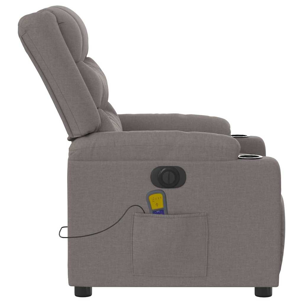 Fauteuil de massage inclinable électrique Taupe Tissu - XIOS