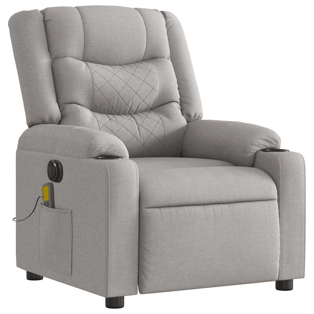 Fauteuil de massage inclinable électrique gris nuage tissu - XIOS