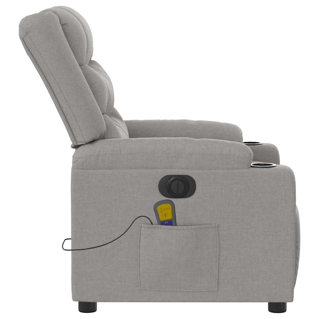 Fauteuil de massage inclinable électrique gris nuage tissu - XIOS