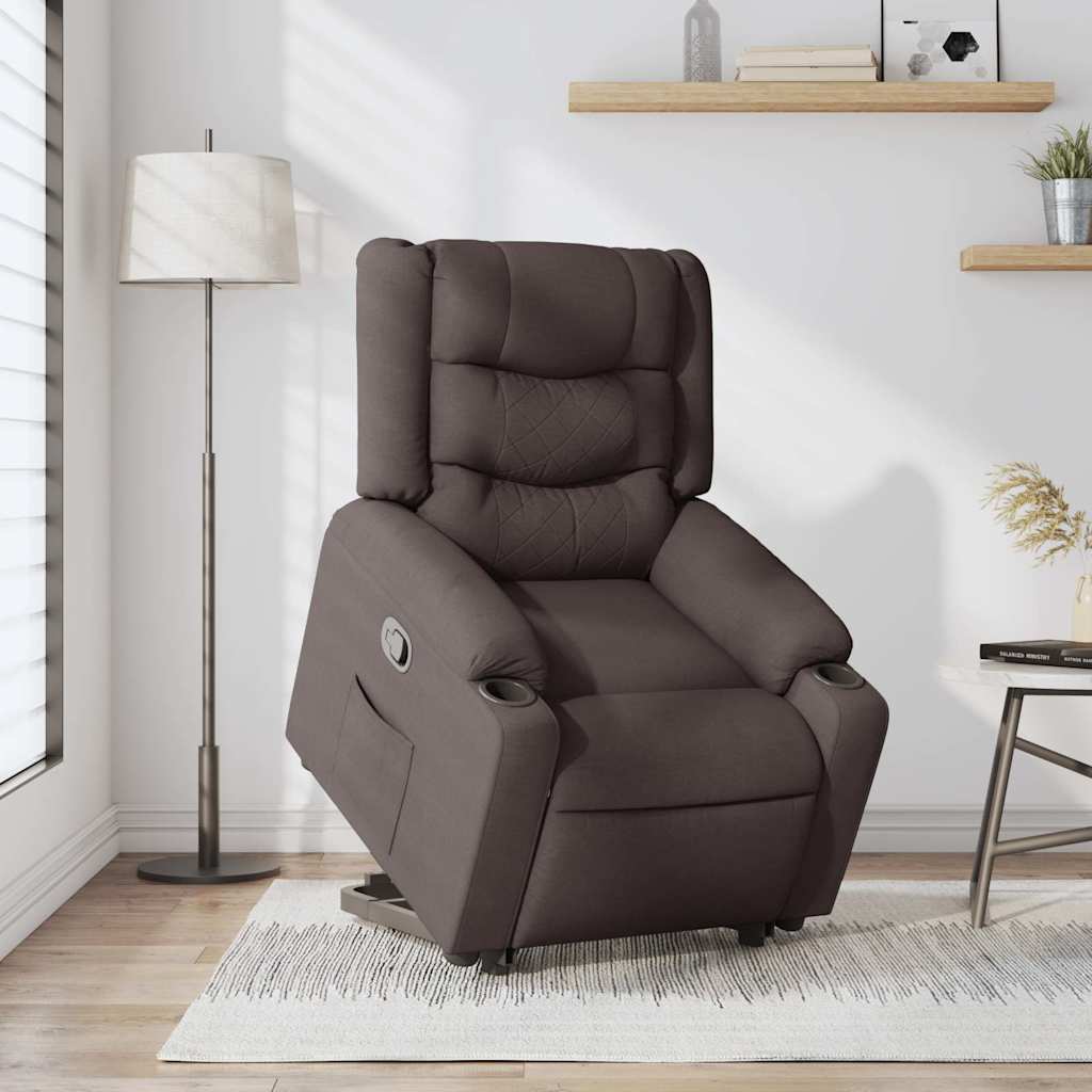 Fauteuil inclinable marron foncé tissu - XIOS