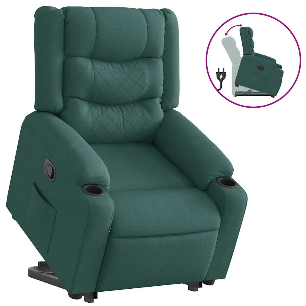 Fauteuil inclinable vert foncé tissu - XIOS