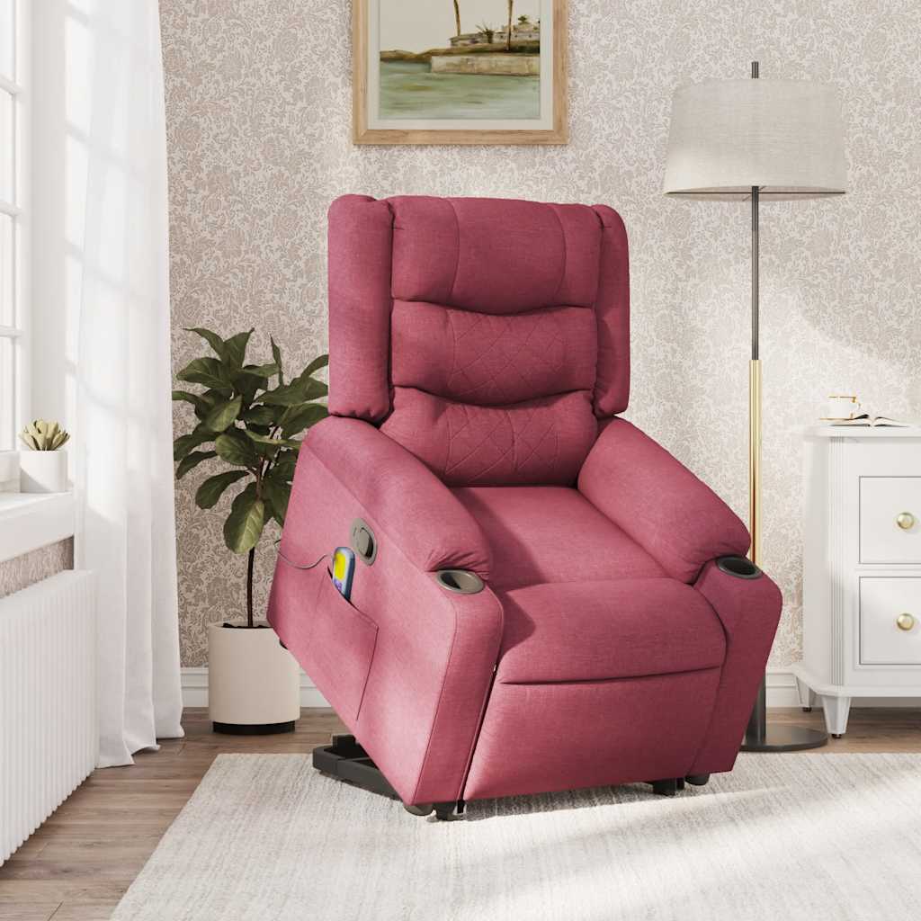 Fauteuil inclinable de massage Rouge bordeaux Tissu - XIOS