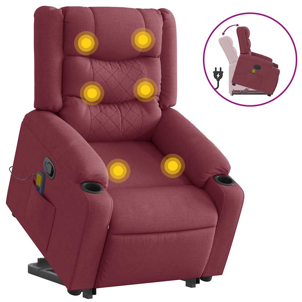 Fauteuil inclinable de massage Rouge bordeaux Tissu - XIOS