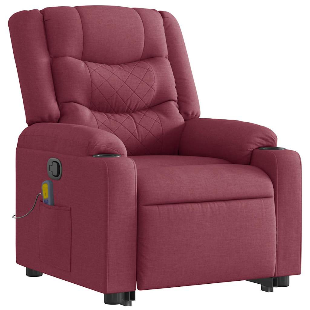 Fauteuil inclinable de massage Rouge bordeaux Tissu - XIOS