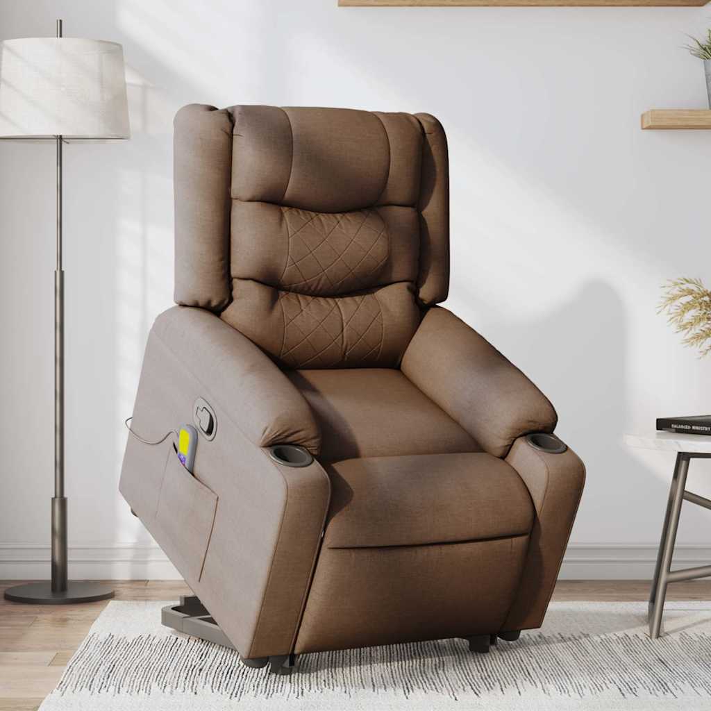 Fauteuil de massage inclinable Marron Tissu - XIOS