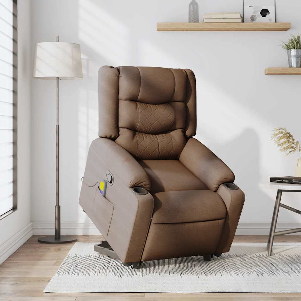 Fauteuil de massage inclinable Marron Tissu - XIOS