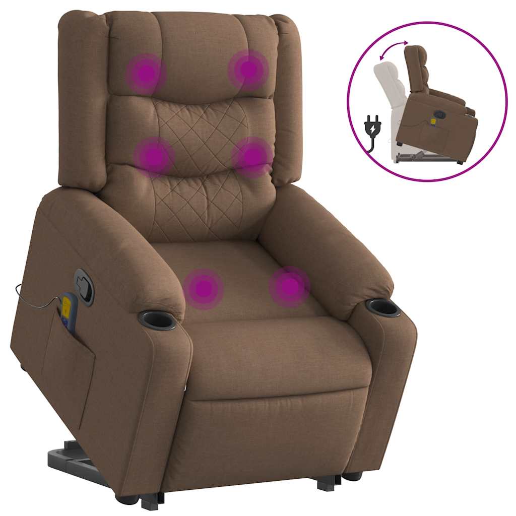 Fauteuil de massage inclinable Marron Tissu - XIOS