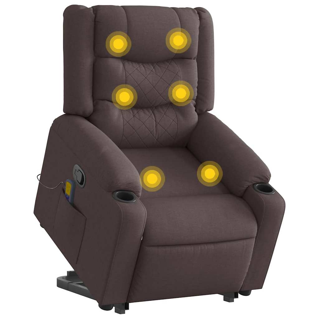 Fauteuil inclinable de massage Marron foncé Tissu - XIOS