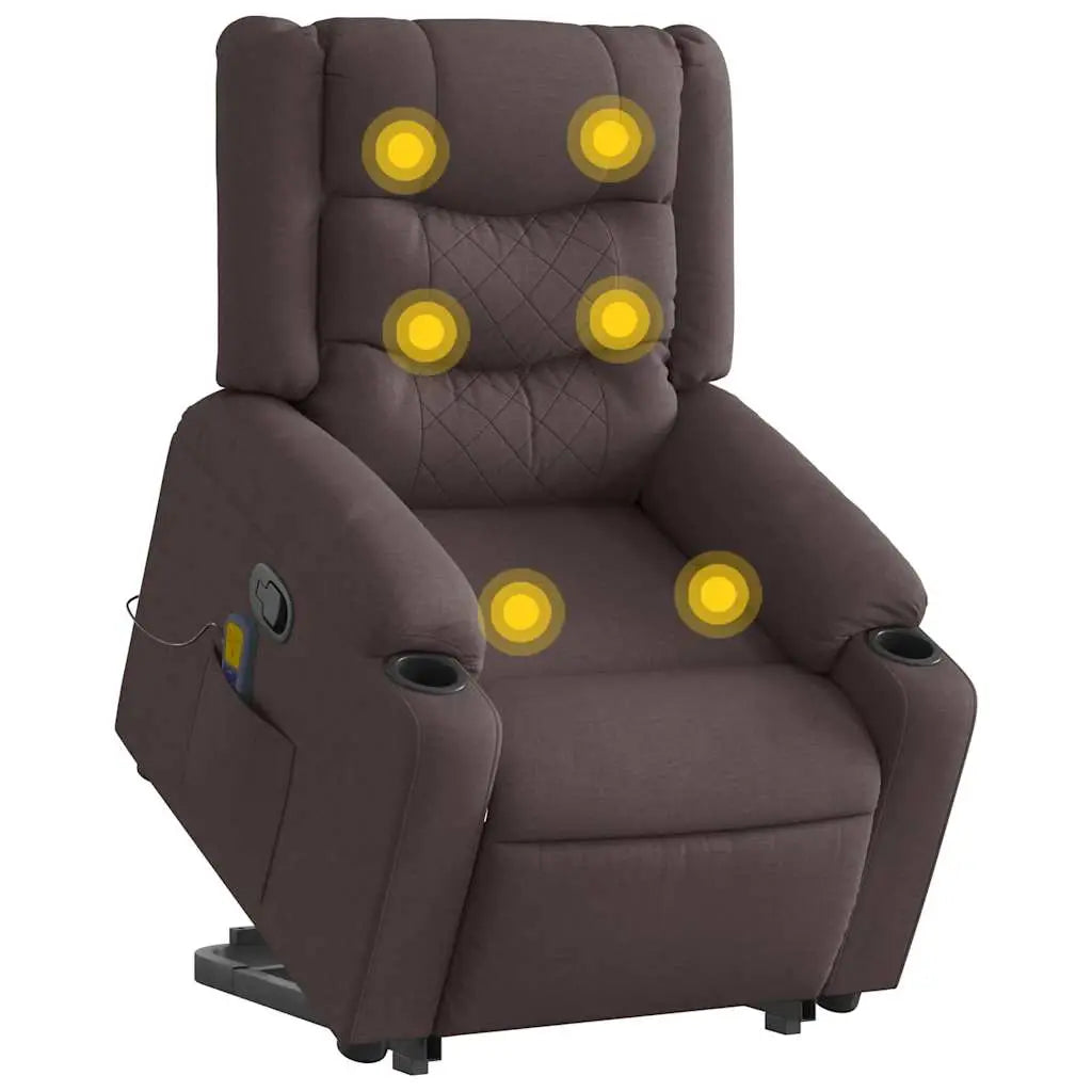 Fauteuil inclinable de massage Marron foncé Tissu - XIOS
