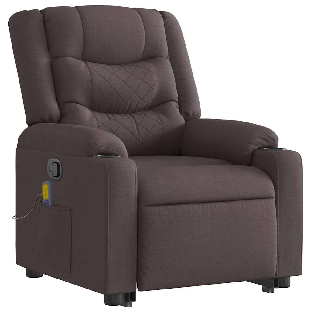 Fauteuil inclinable de massage Marron foncé Tissu - XIOS