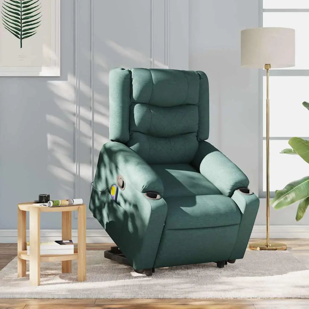 Fauteuil inclinable de massage Vert foncé Tissu - XIOS