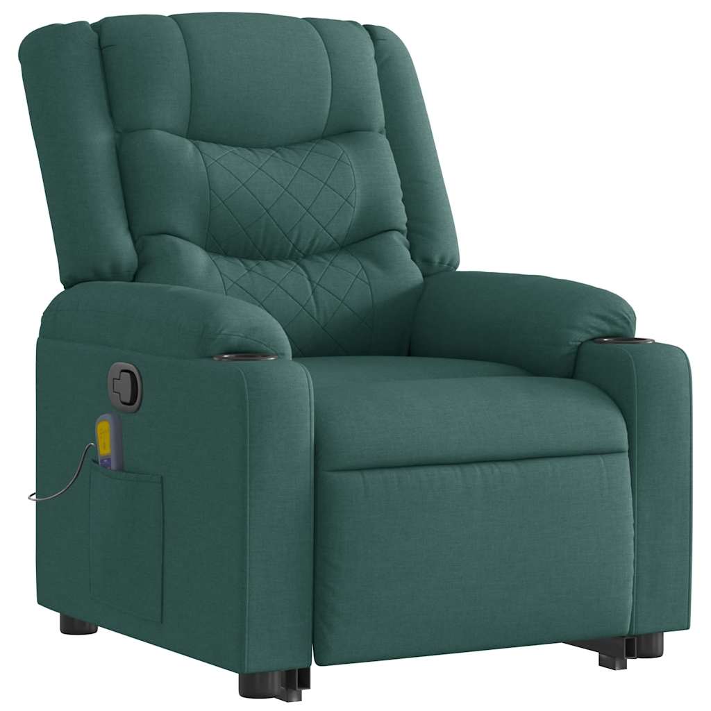 Fauteuil inclinable de massage Vert foncé Tissu - XIOS