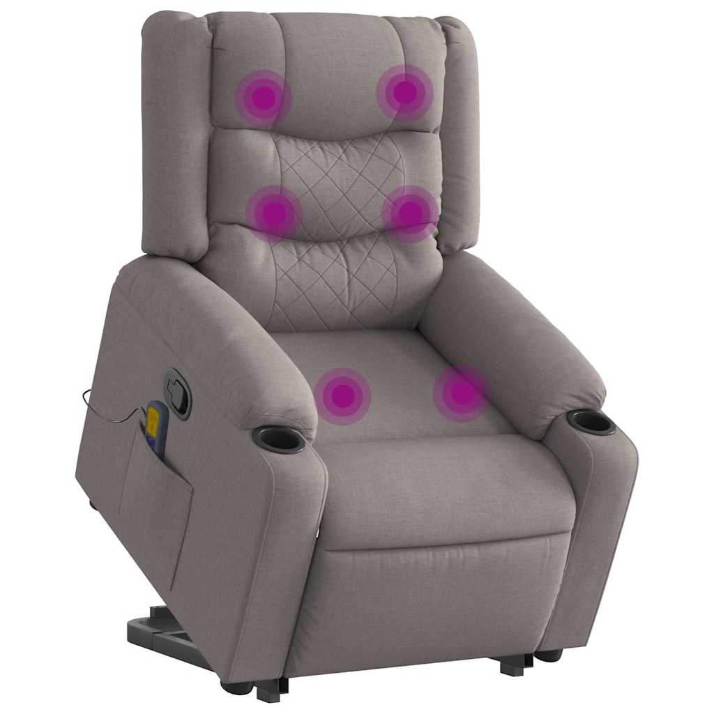 Fauteuil inclinable de massage Taupe Tissu - XIOS