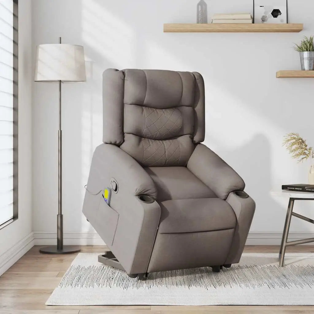 Fauteuil inclinable de massage Taupe Tissu - XIOS