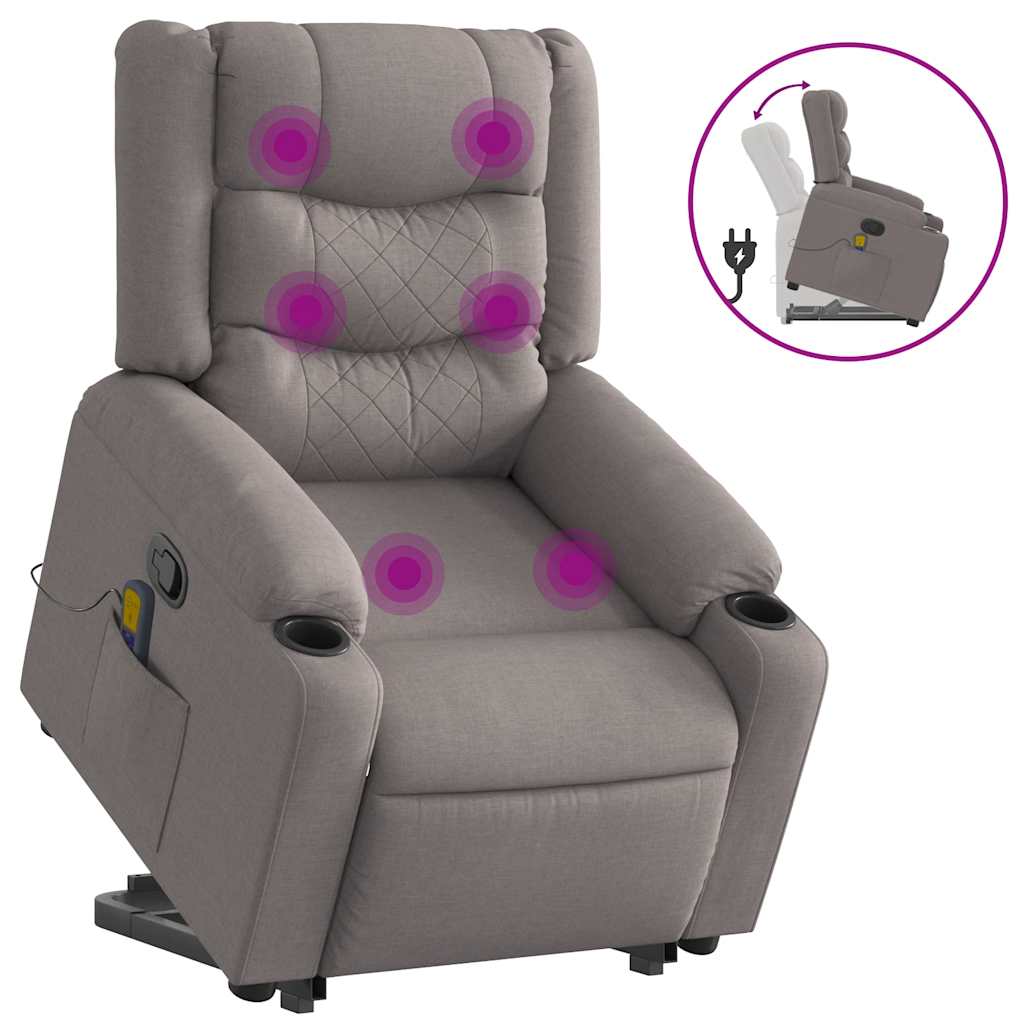 Fauteuil inclinable de massage Taupe Tissu - XIOS