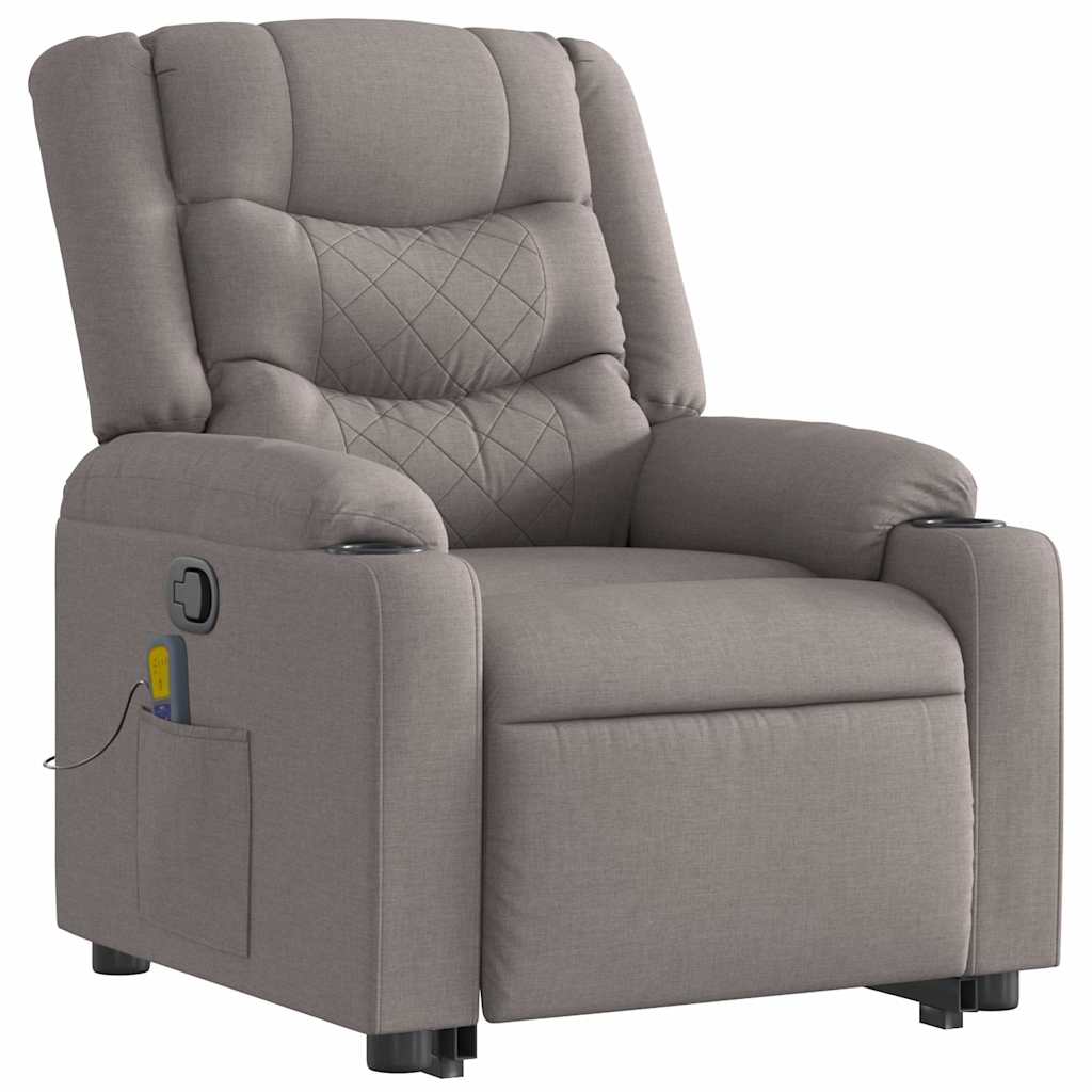 Fauteuil inclinable de massage Taupe Tissu - XIOS