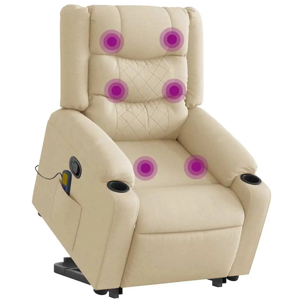 Fauteuil inclinable de massage Crème Tissu - XIOS