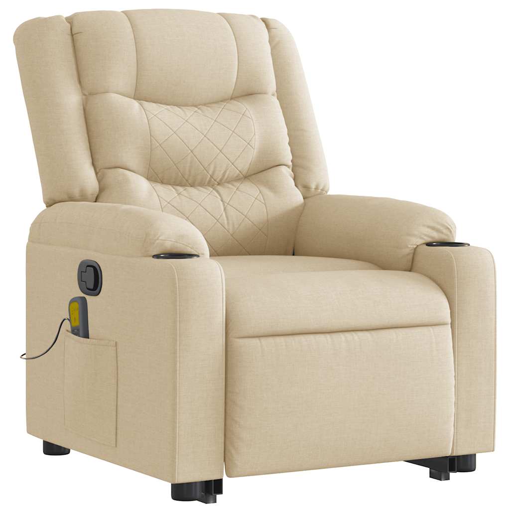 Fauteuil inclinable de massage Crème Tissu - XIOS